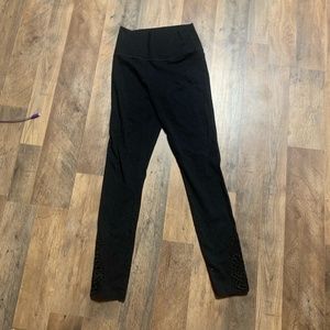 Aerie Chill Play Move Hi-Rise Black Leggings, Lace